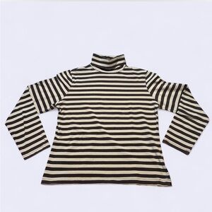 tan & brown striped turtleneck